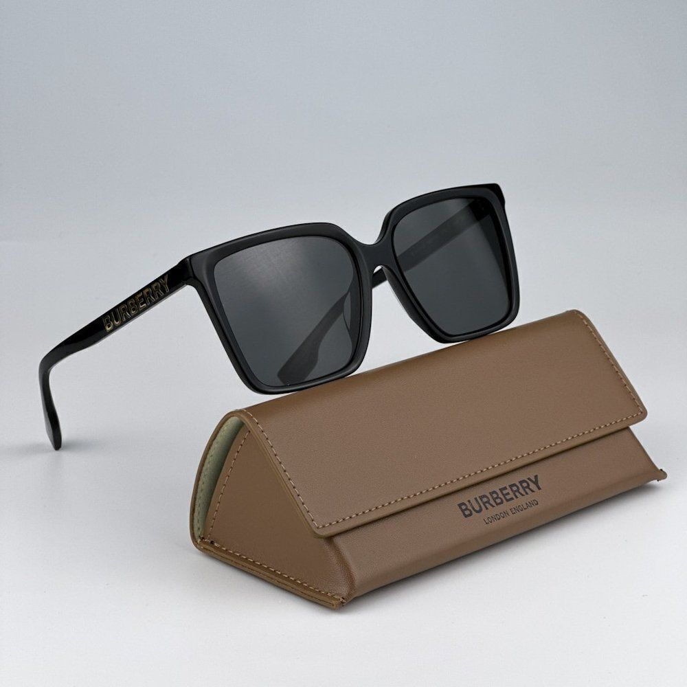 NEW Burberry BE4411D 300187 Black Dark Grey Square Women Sunglasses BE 4411D - Picture 3 of 10